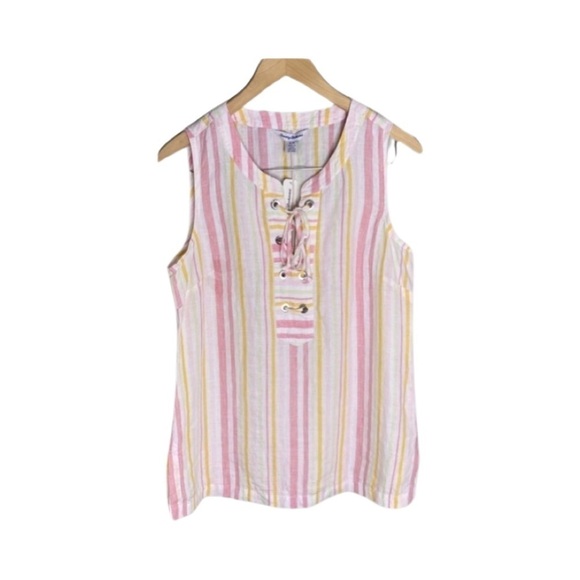 Tommy Bahama Crescent Bay Sleeveless Linen Tunic Tank NWT Size SP - Picture 1 of 5